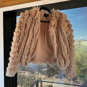 Greylin shearling cropped coat. XS